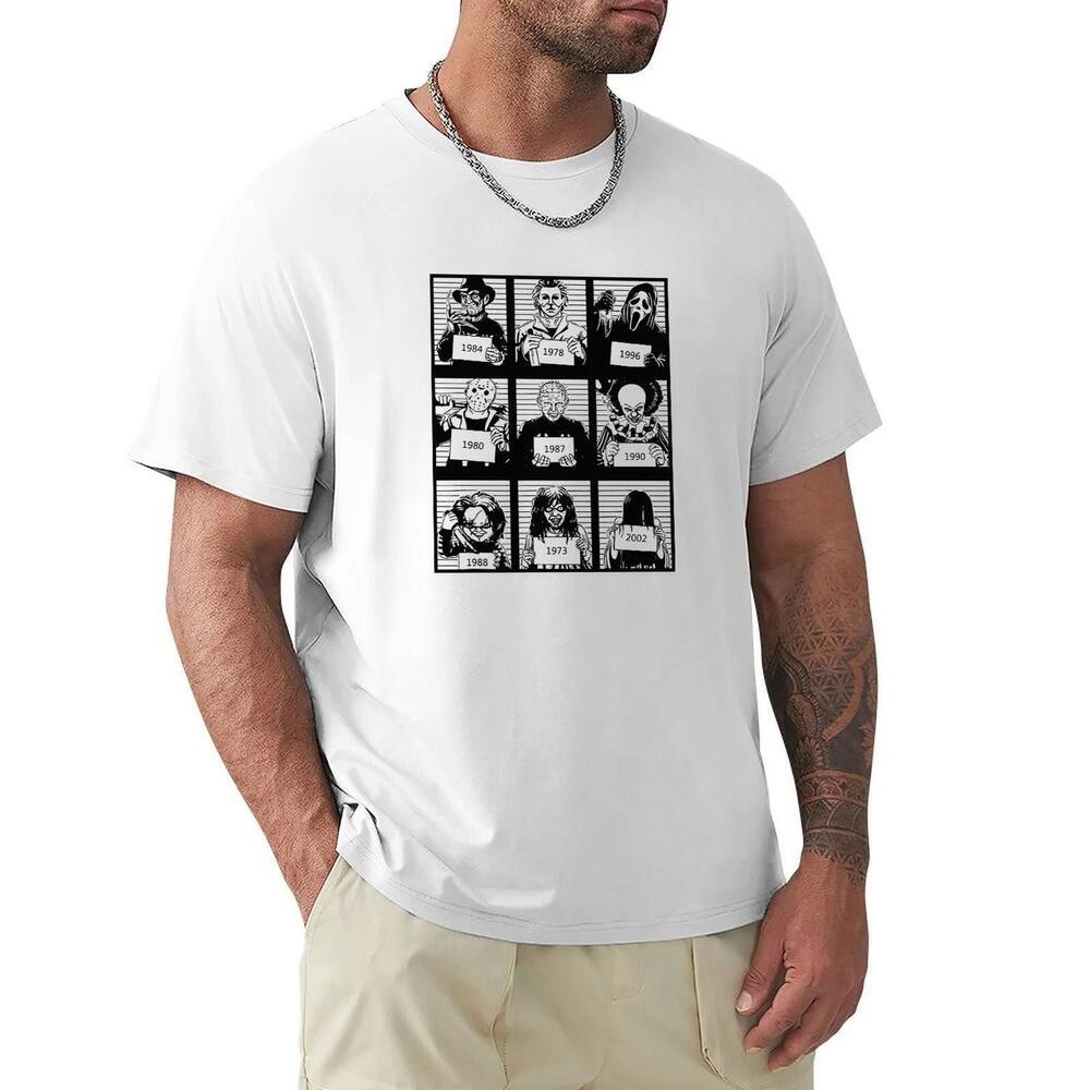 Halloween Scary Horror Movie Mug Shots Spooky Unisex T Shirt